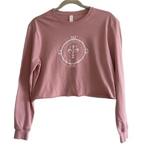 Star Tee Cropped Long Sleeve Shirt Size Small